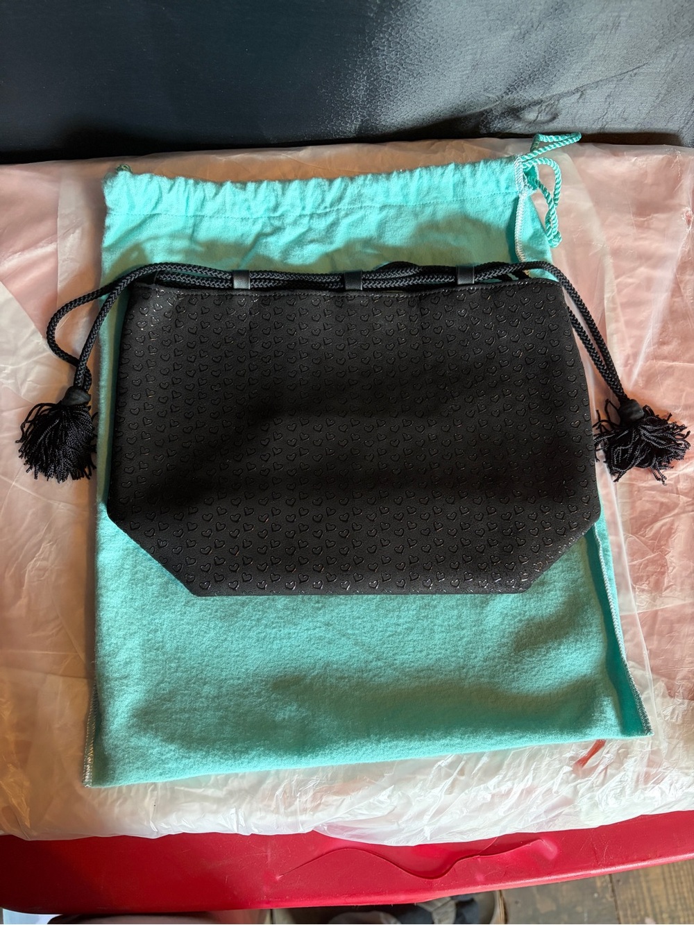 Tiffany & Co. Black Drawstring Wristlet Pouch